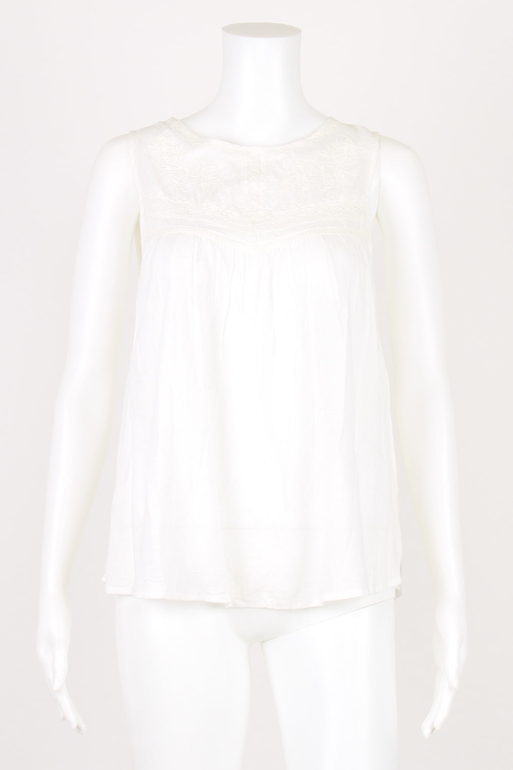 Forever New White Sleeveless Embroidered Top 10