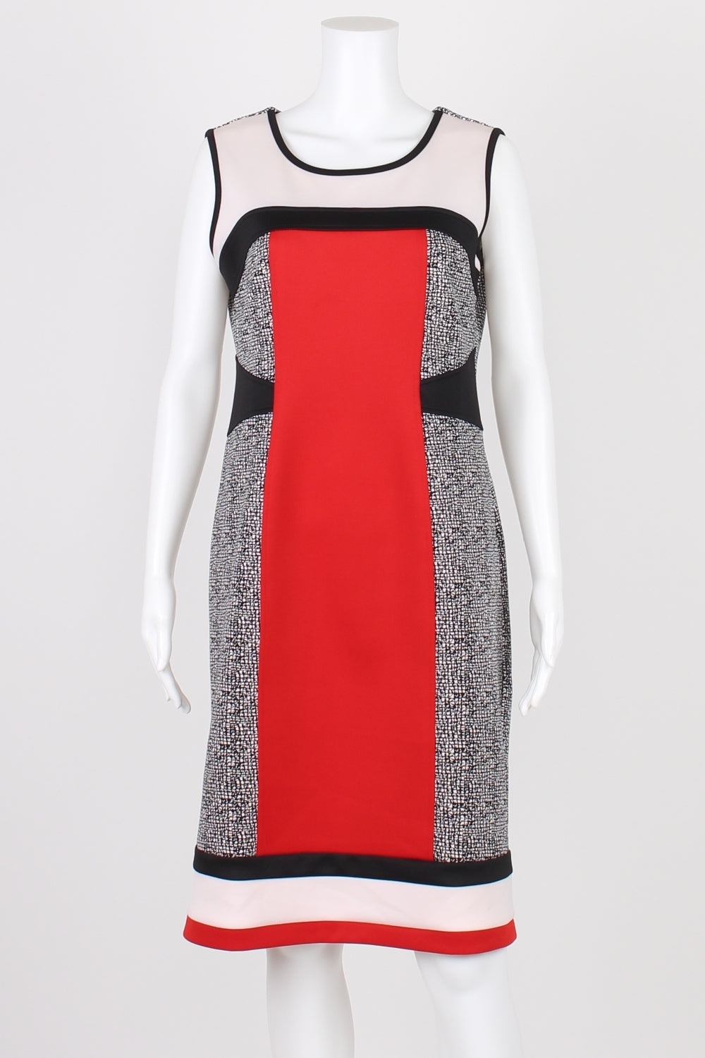 Liz Jordan Black, White and Red Sleeveless Dress 12