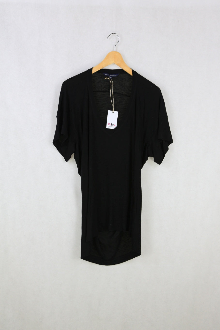 French Connection Black Tunic Top- XS