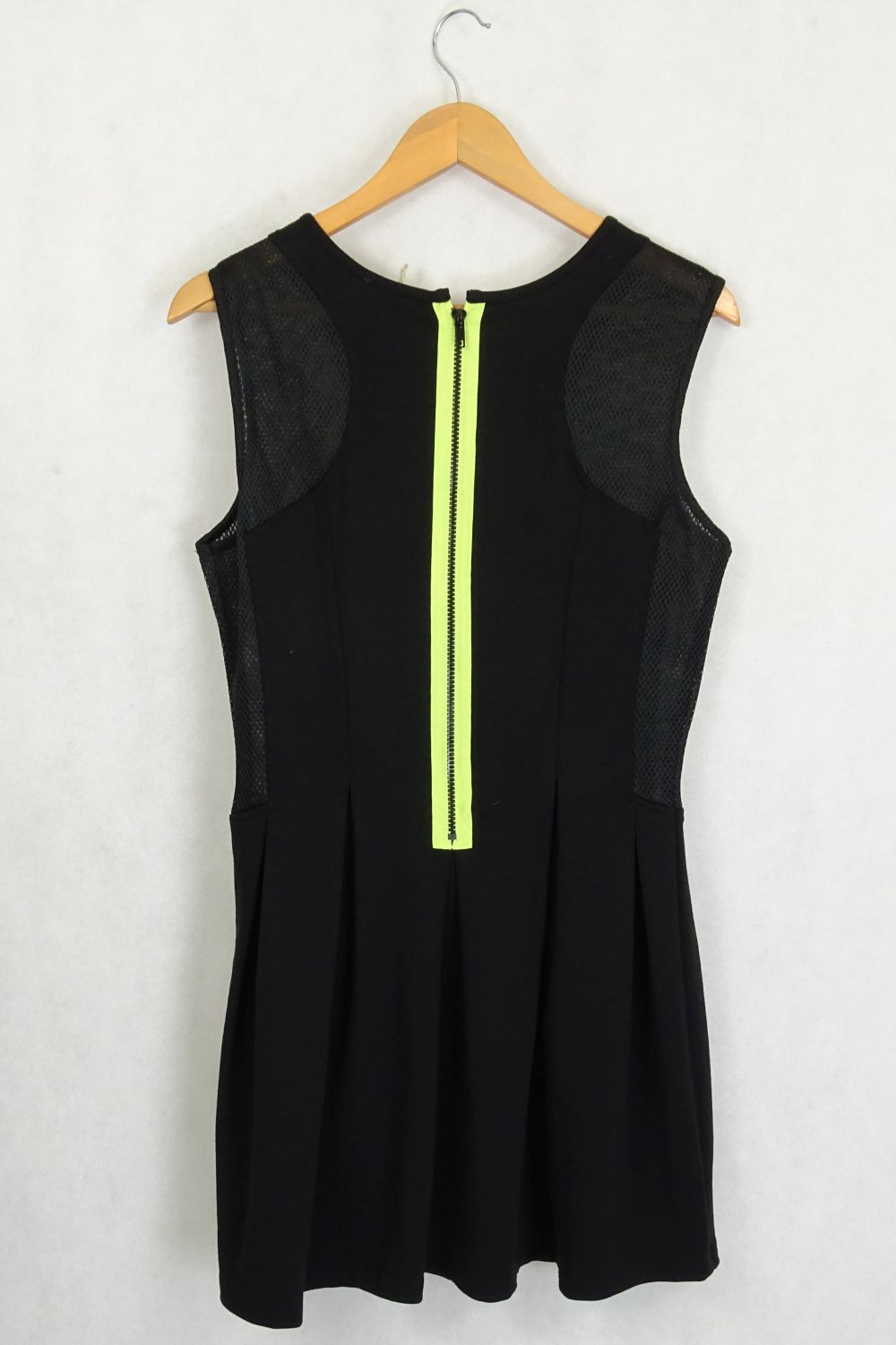 Sass Sleeveless Black Dress with Mesh Detail -12