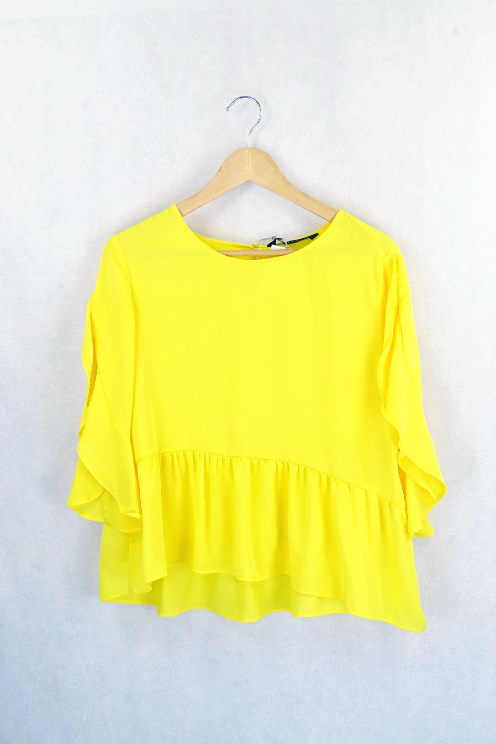 Zara Basic Yellow Blouse L
