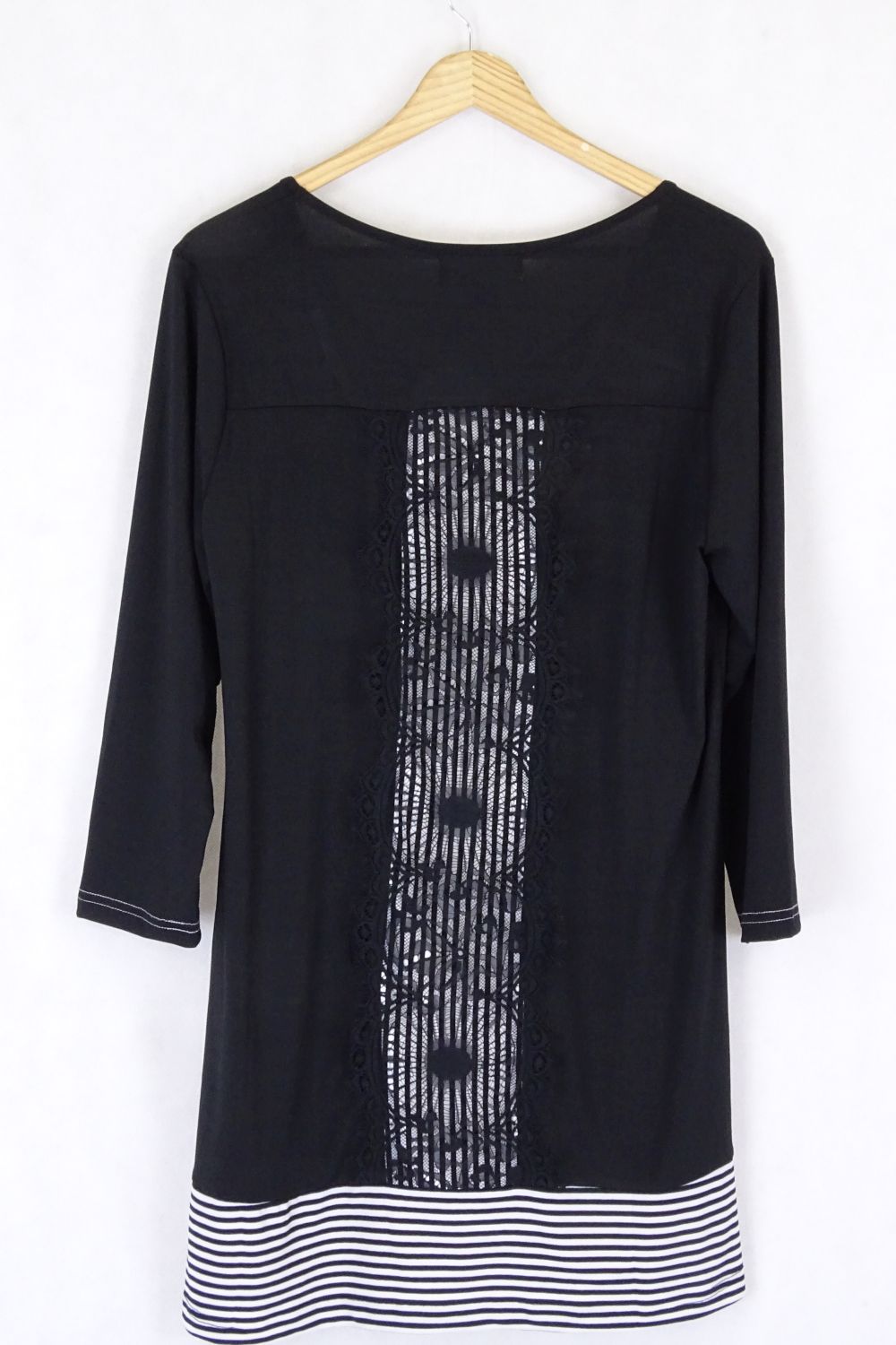 Clarity Top Black White Size M