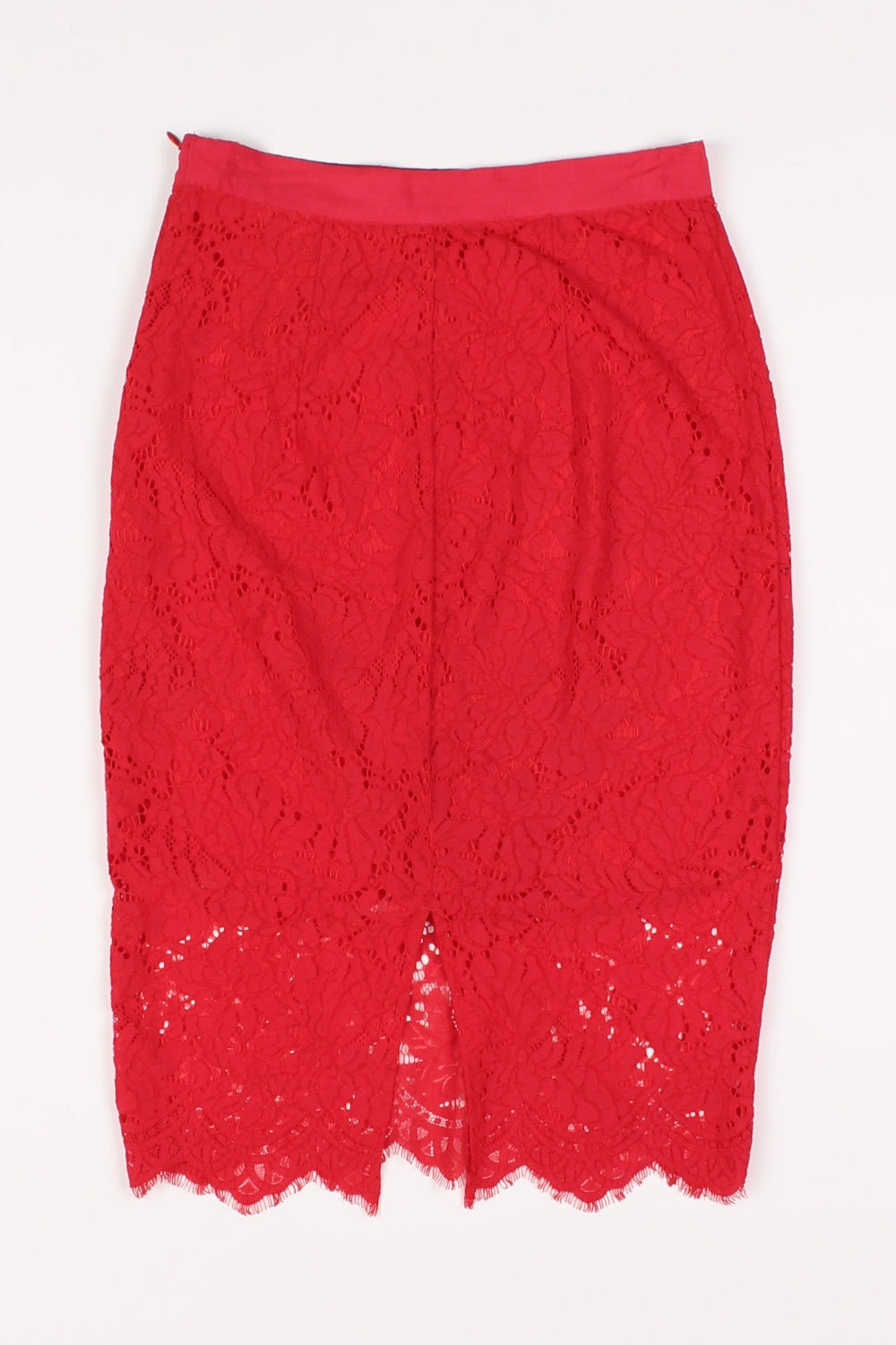 H&amp;M Red Lace Midi Skirt 8