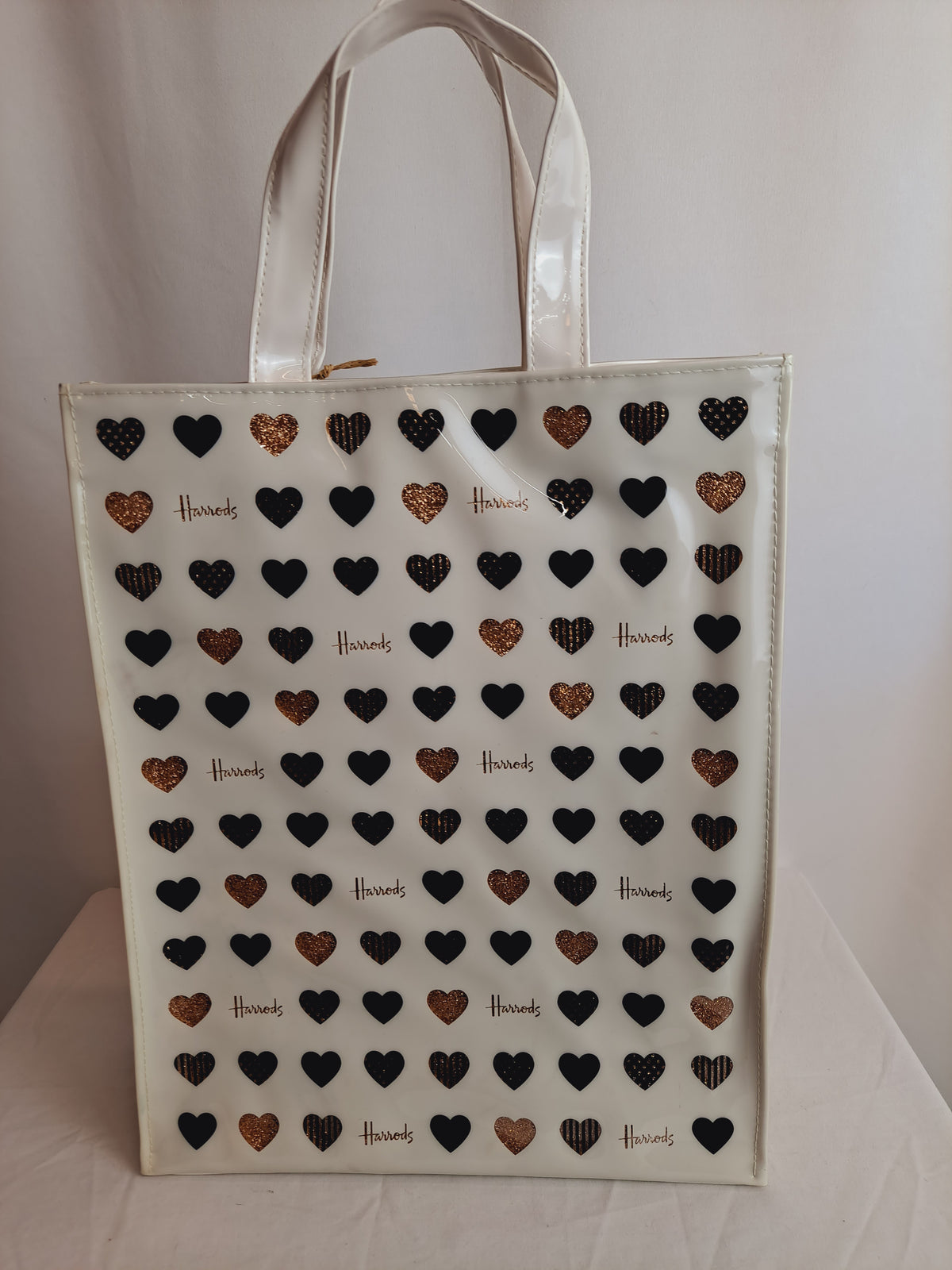 Harrods Cream Printed Tote Bag