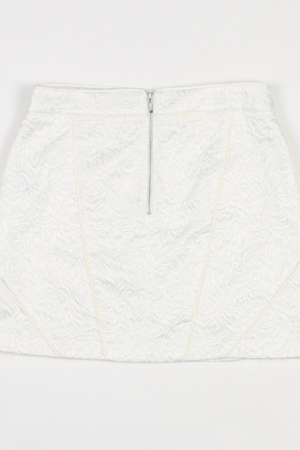 Forever New White Patterned Textured Mini Skirt 12