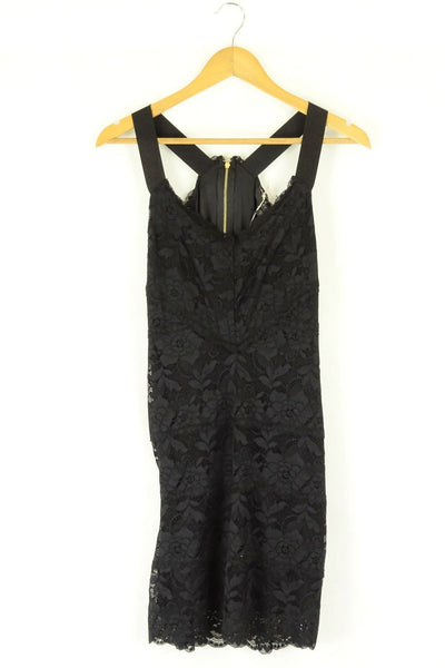 Lipsy London Blue and Black Lace Dress S