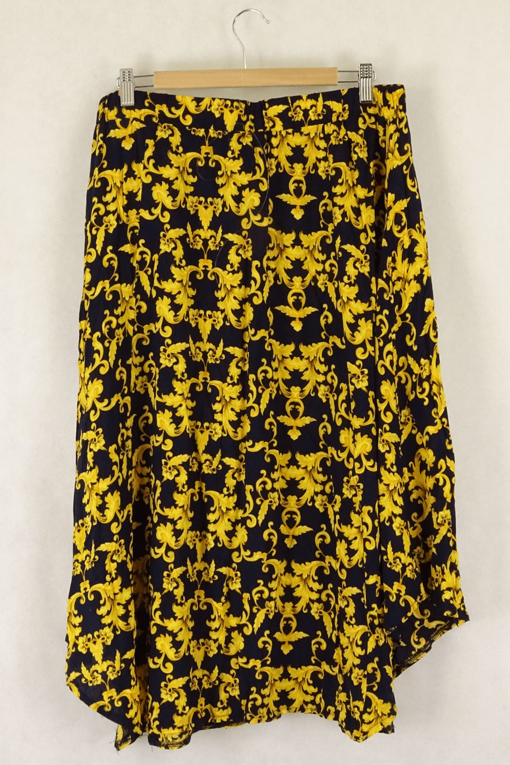 Temt Yellow And Navy Printed Skirt 14