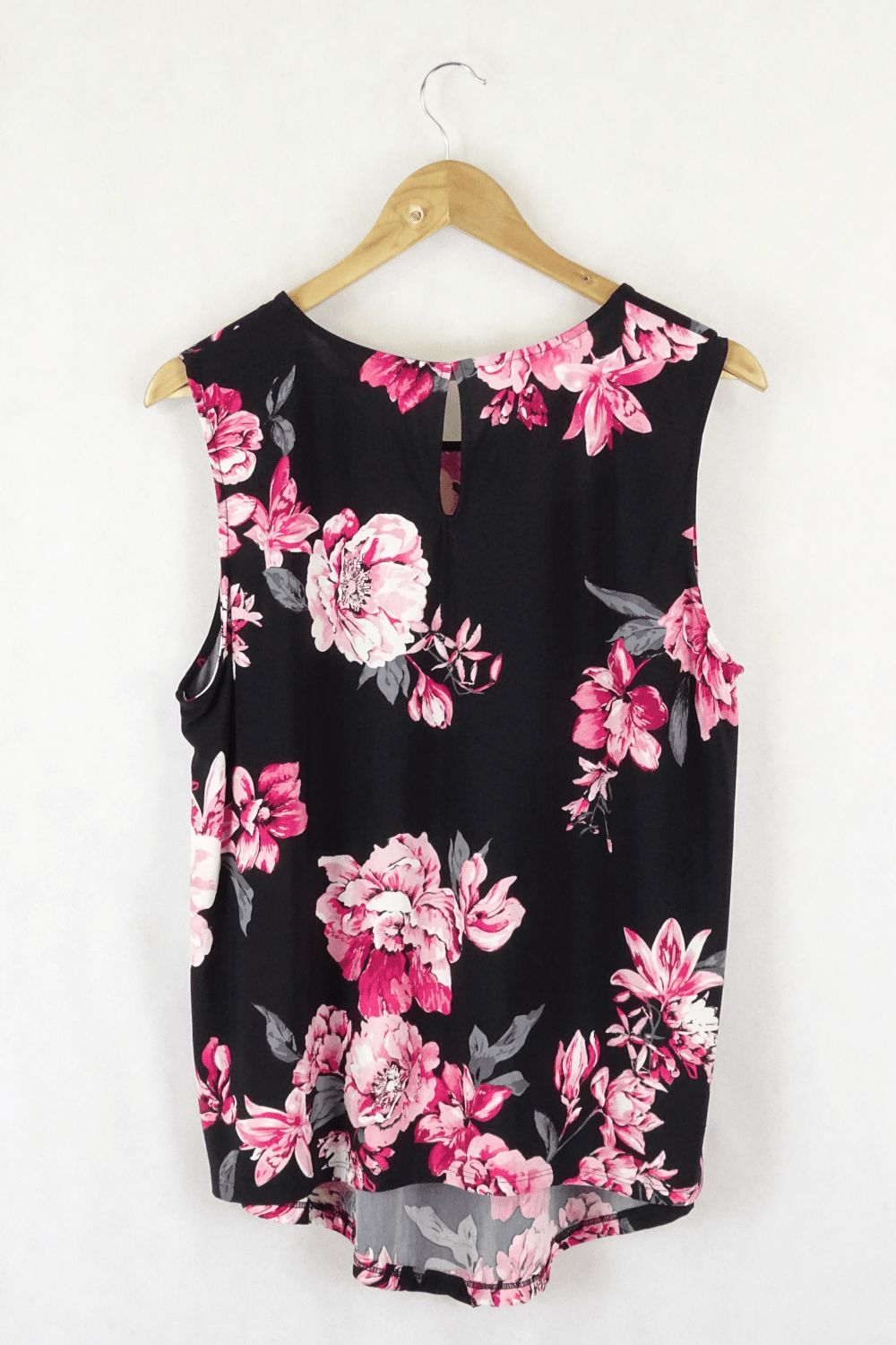 Katies Sleeveles Black Printed Blouse Xl