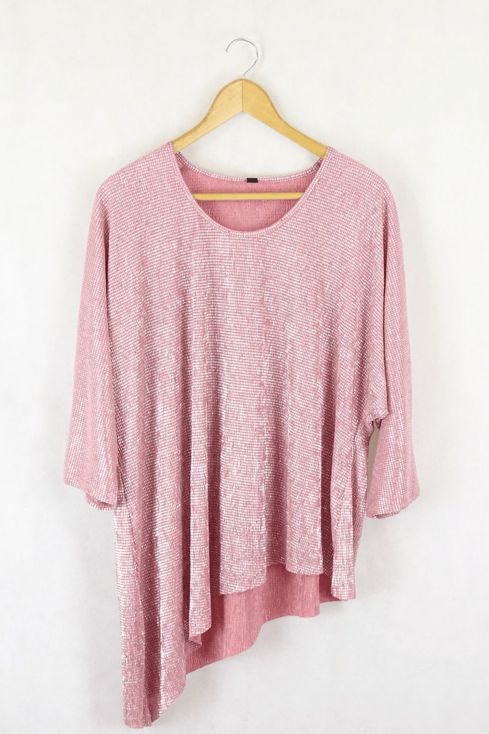 Taking Shape TS Pink And Silver Textured Blouse S