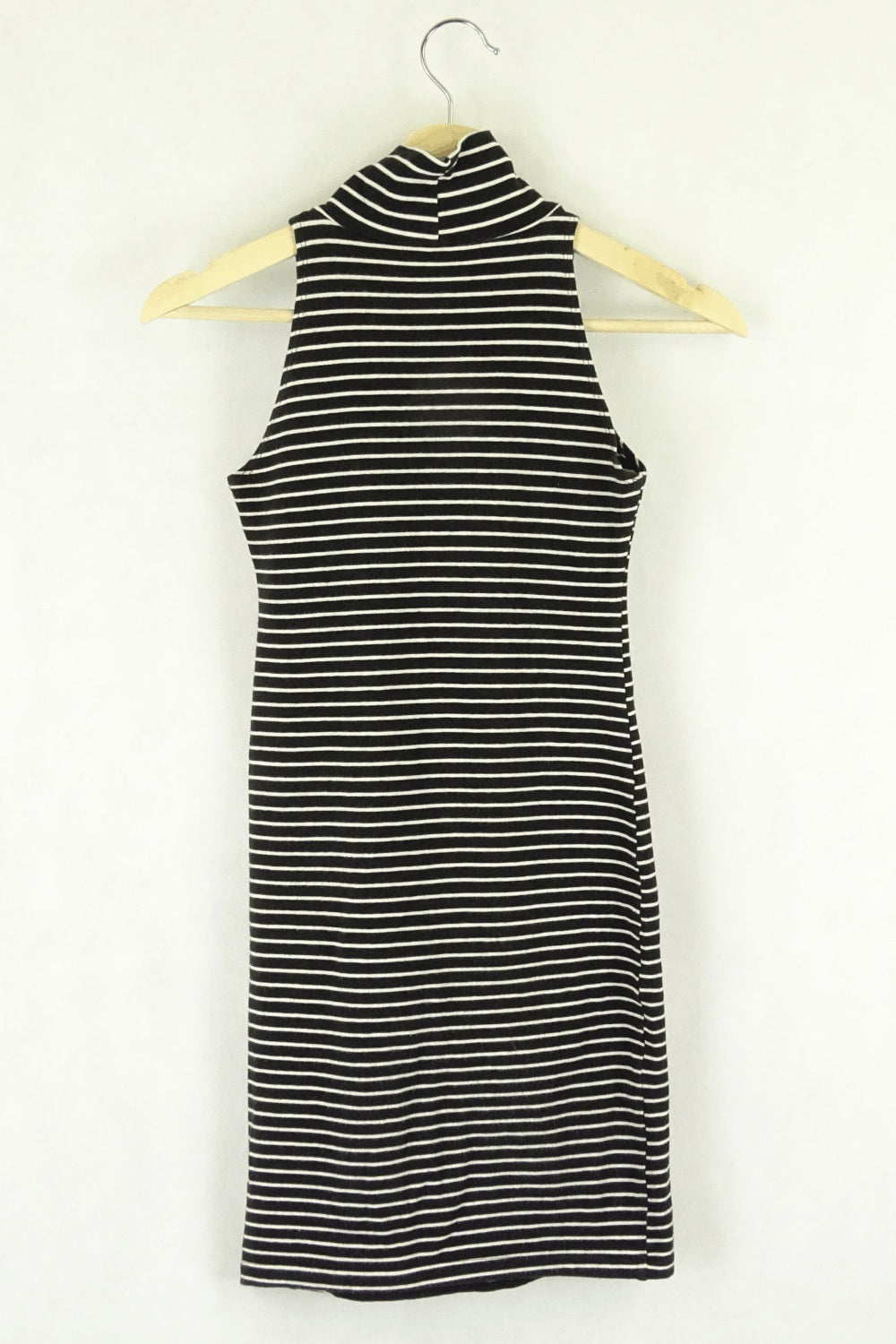 American Apparel Black And White Striped Bodycon Dress S