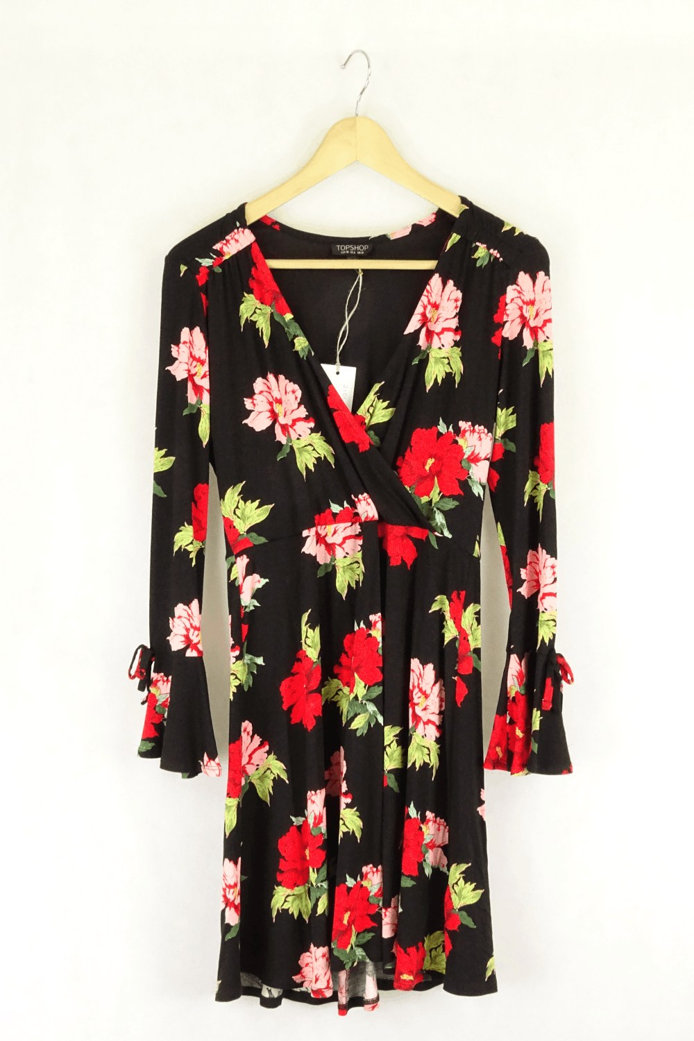 Topshop black floral on sale dress