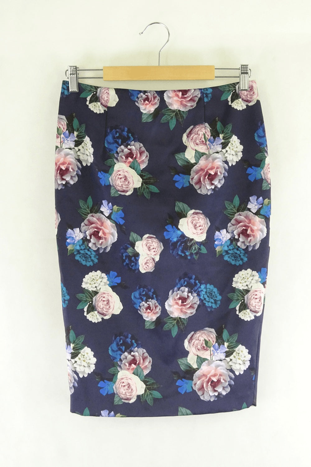 Forever New Blue Floral Skirt 10 Reluv Clothing Australia