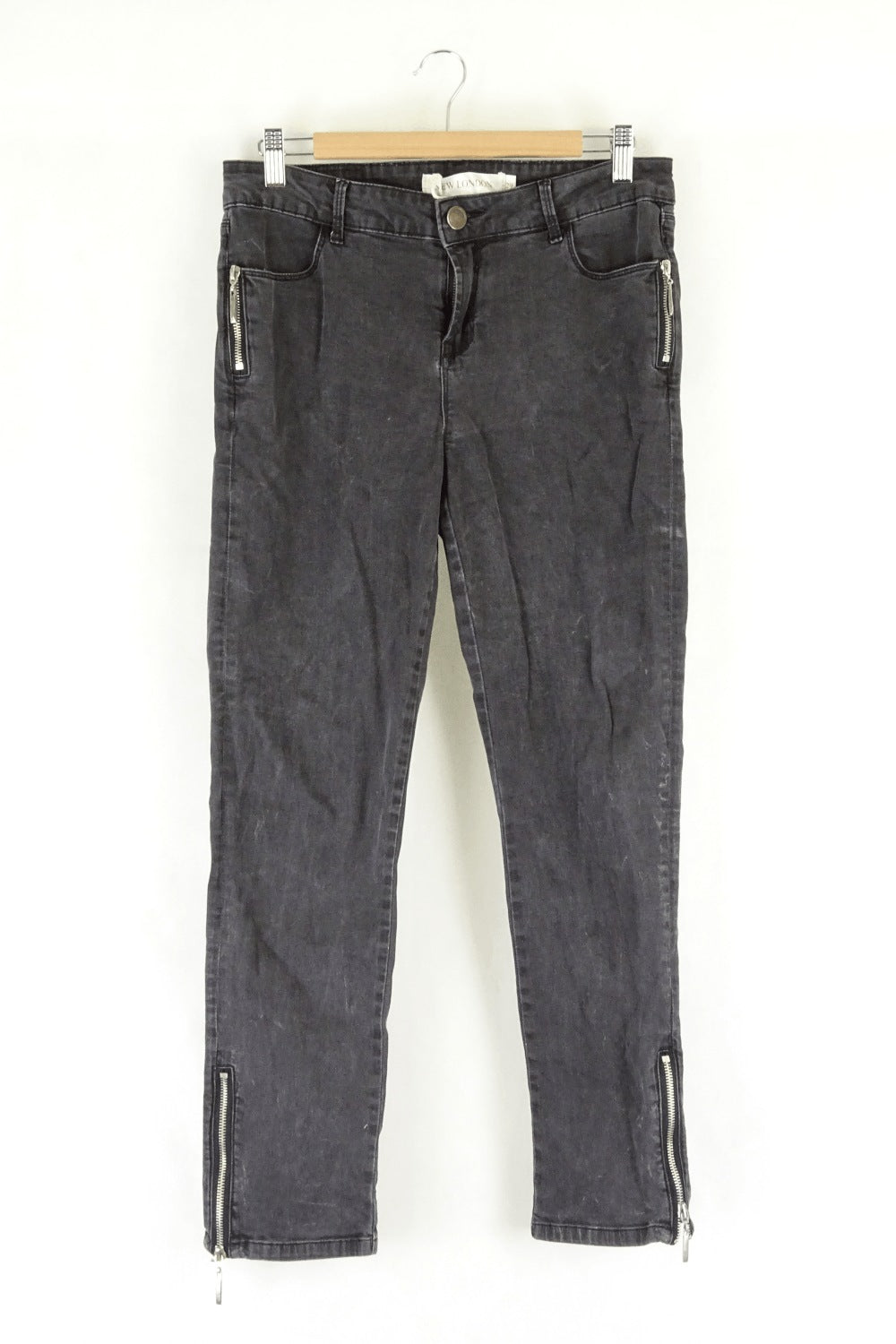 New London Distressed Black Denim Jeans 29 (11AU)