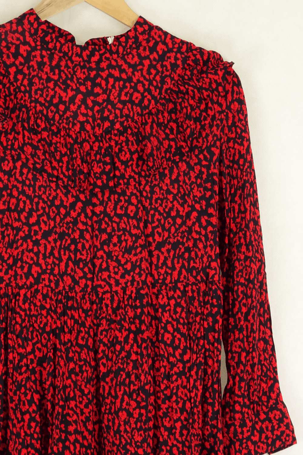 Zara Red Printed Dress Xs