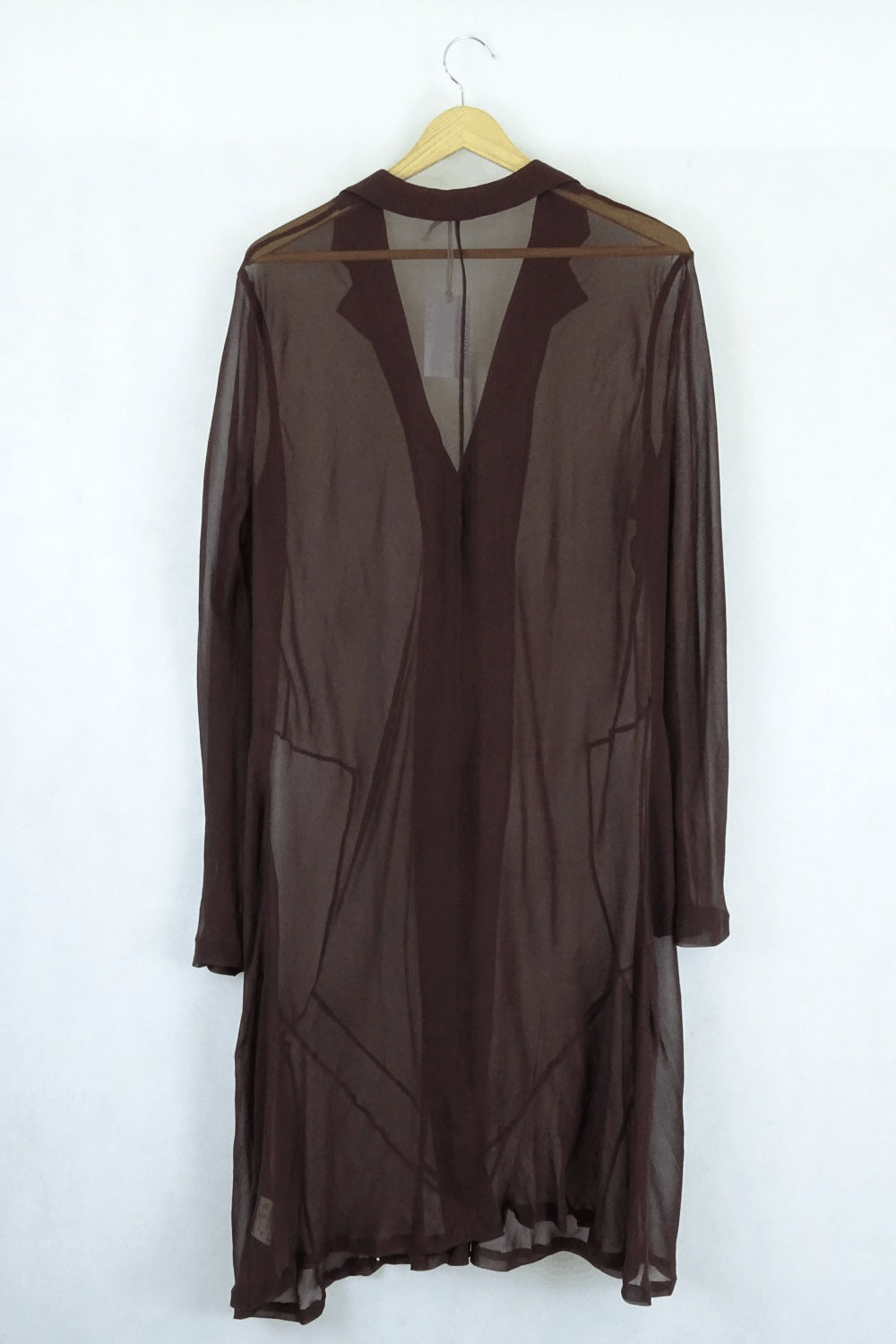 Ipanema Brown Long Sheer Chiffon Cardigan XL