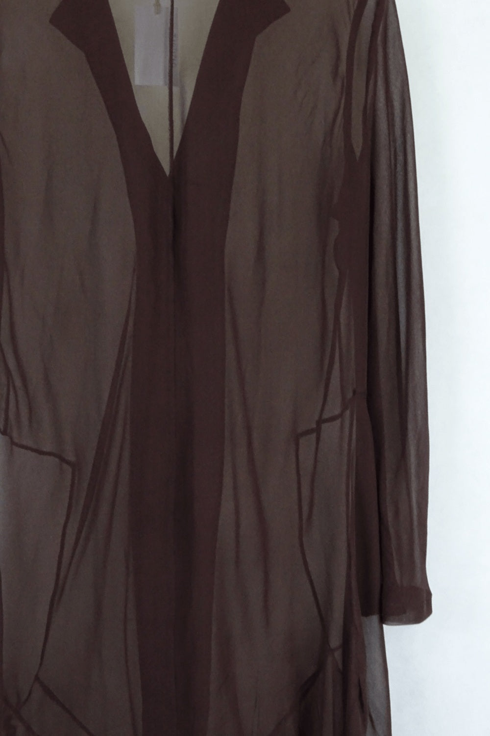 Ipanema Brown Long Sheer Chiffon Cardigan XL