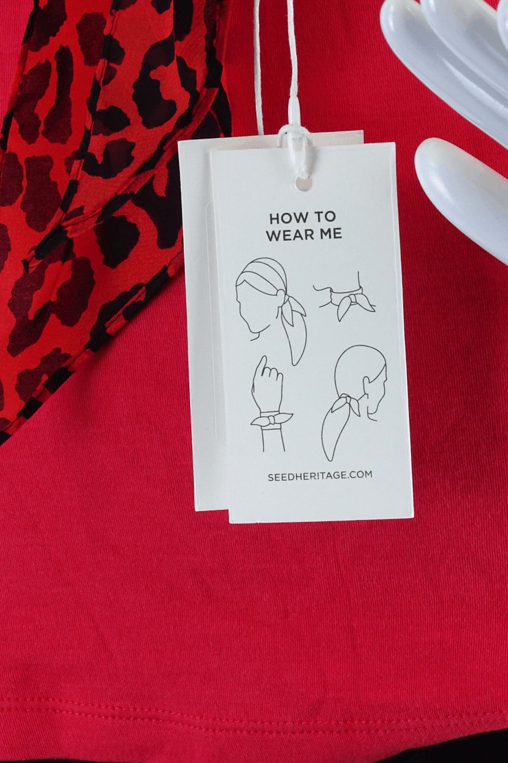 Seed Animal Print Scarf Red