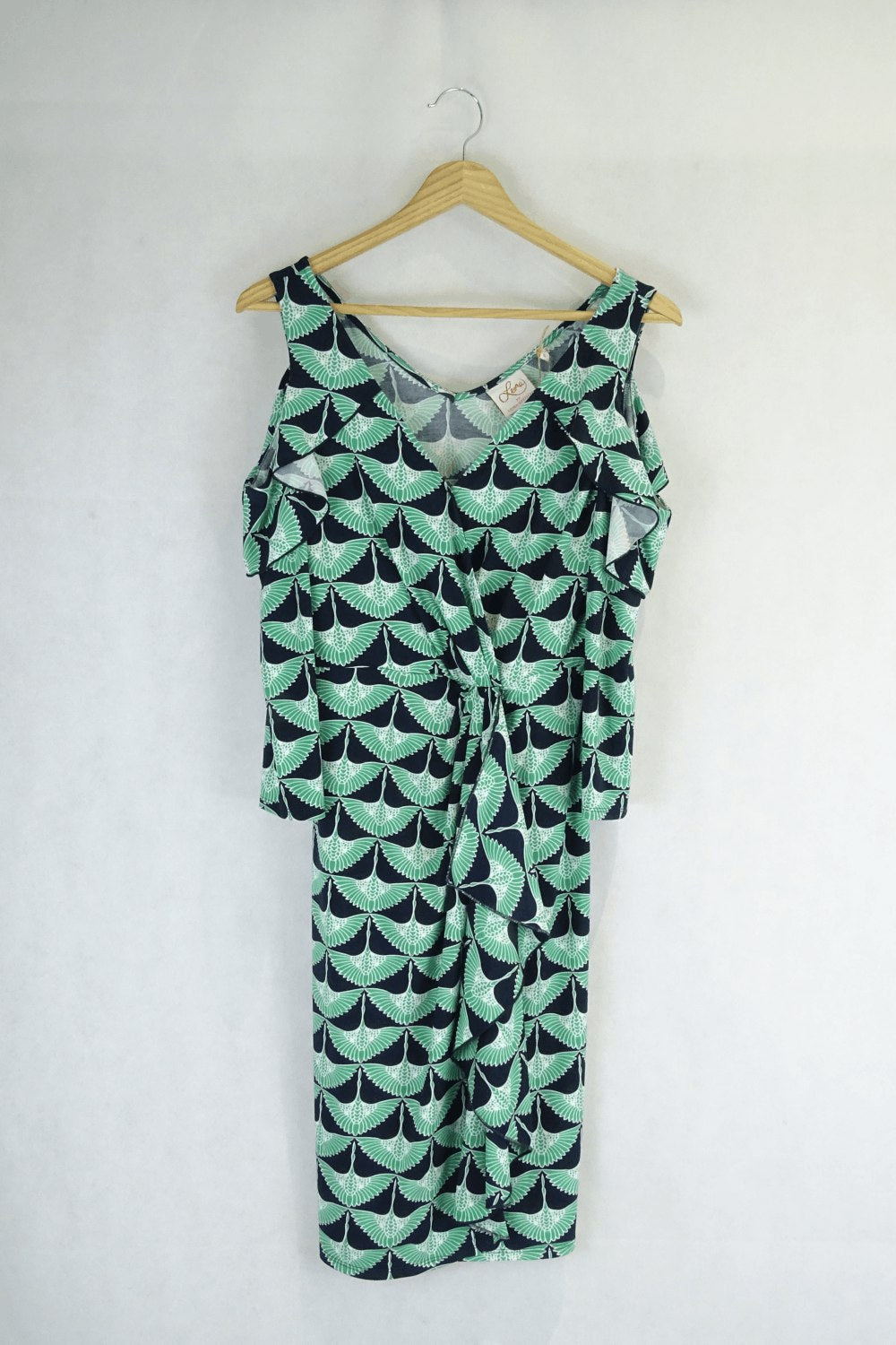 Leona Edmiston Green Print Dress 8