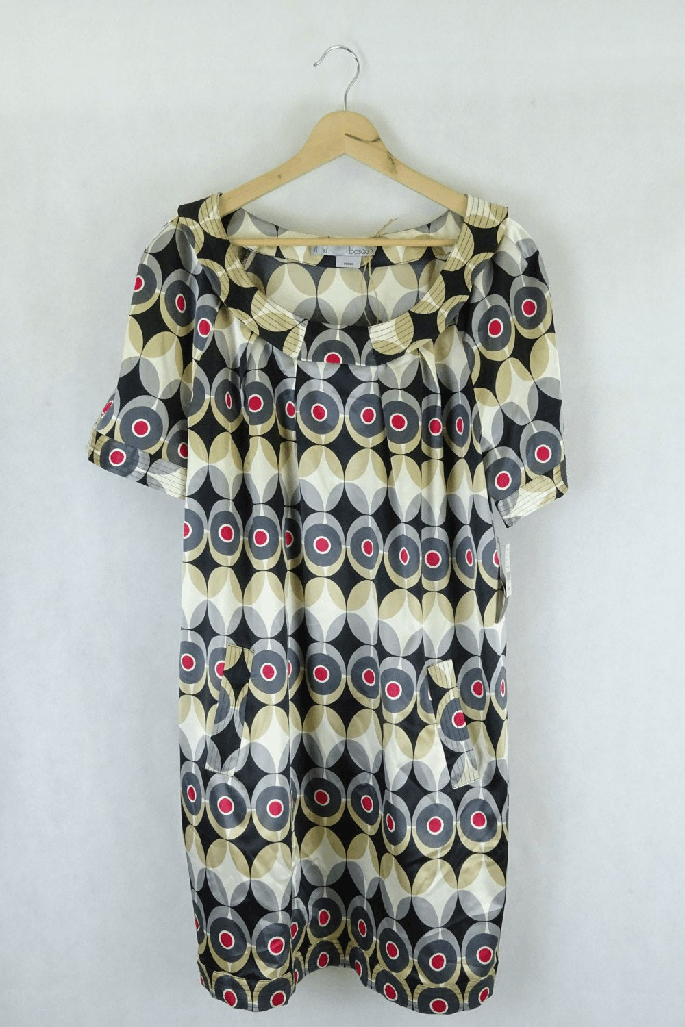 Basque Grey, Cream, Brown Dress 16