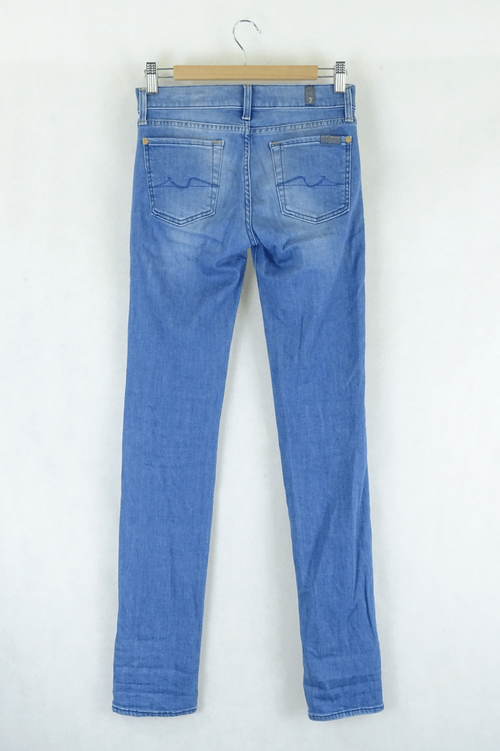 7 For All Mankind Blue Denim Skinny Jeans 25