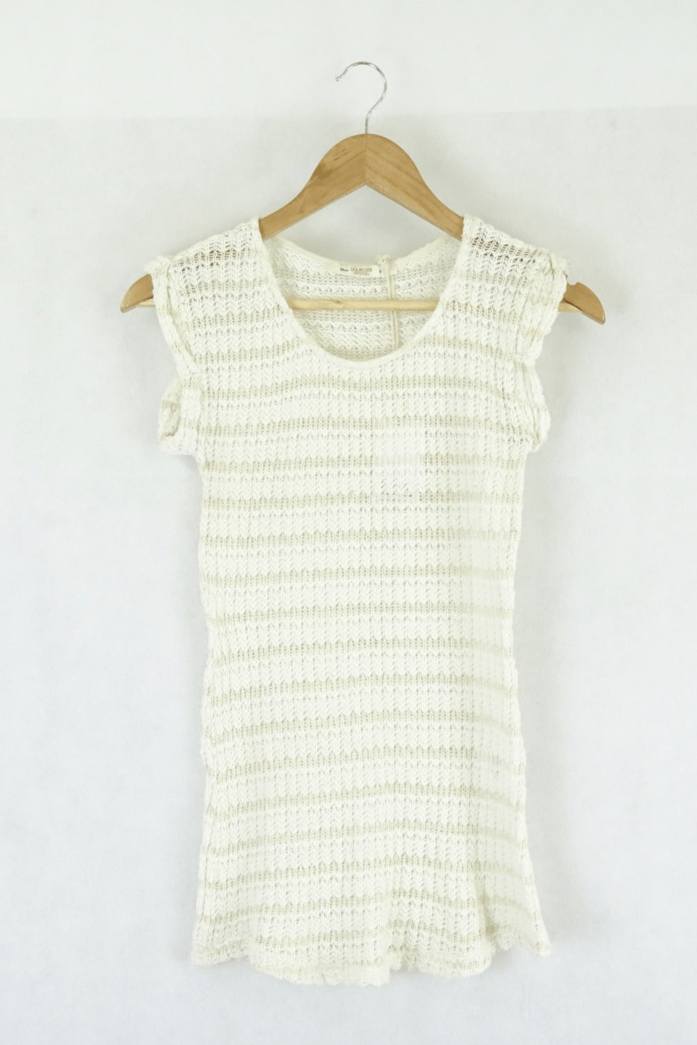 LK &amp; JNS DEW knitted white and gold top S