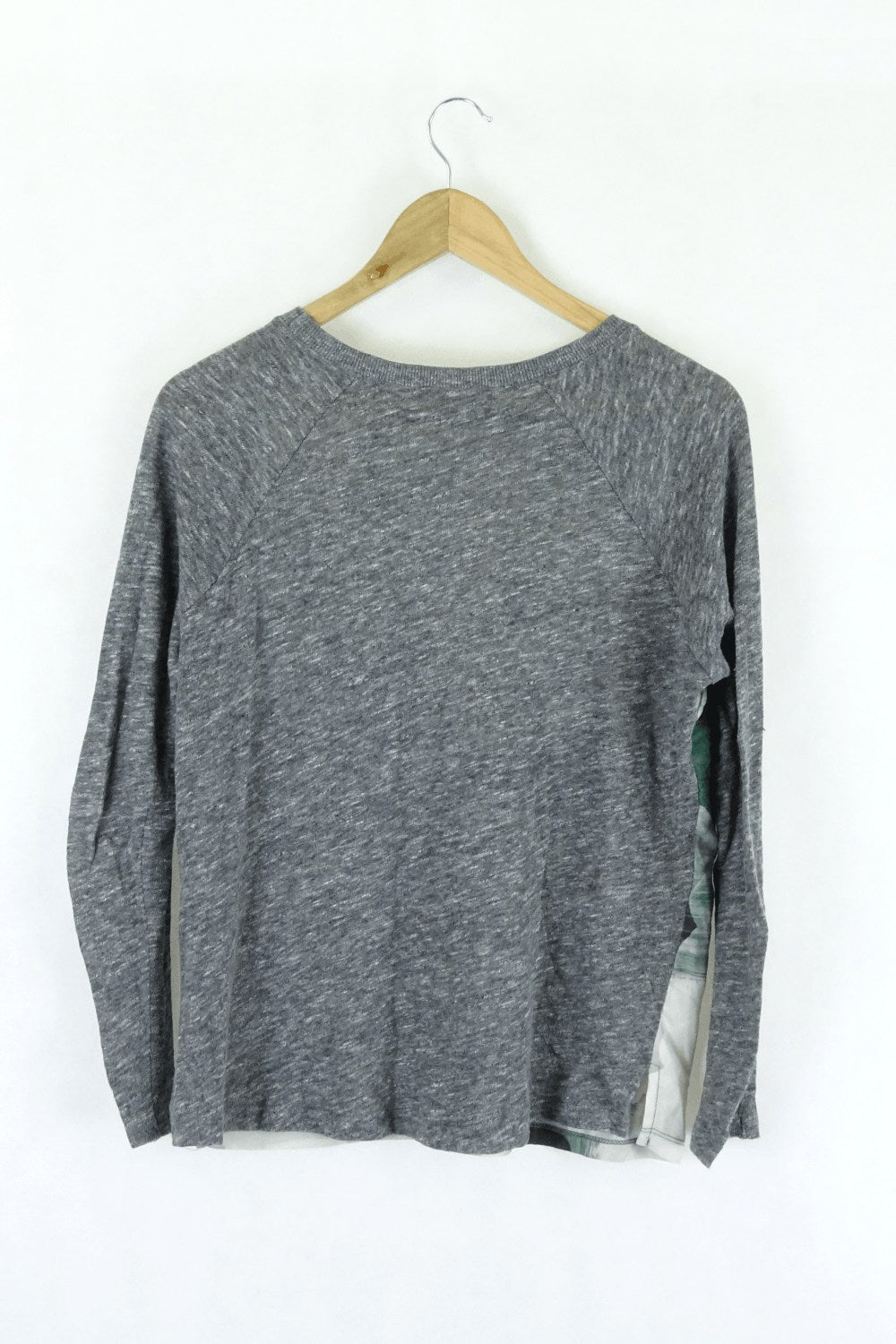 Zara Grey and Green Knit Top S