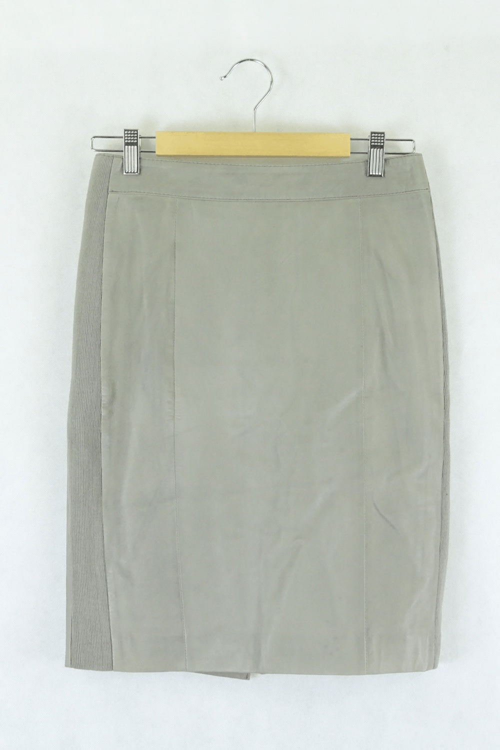 Belair Grey Leather Skirt T2