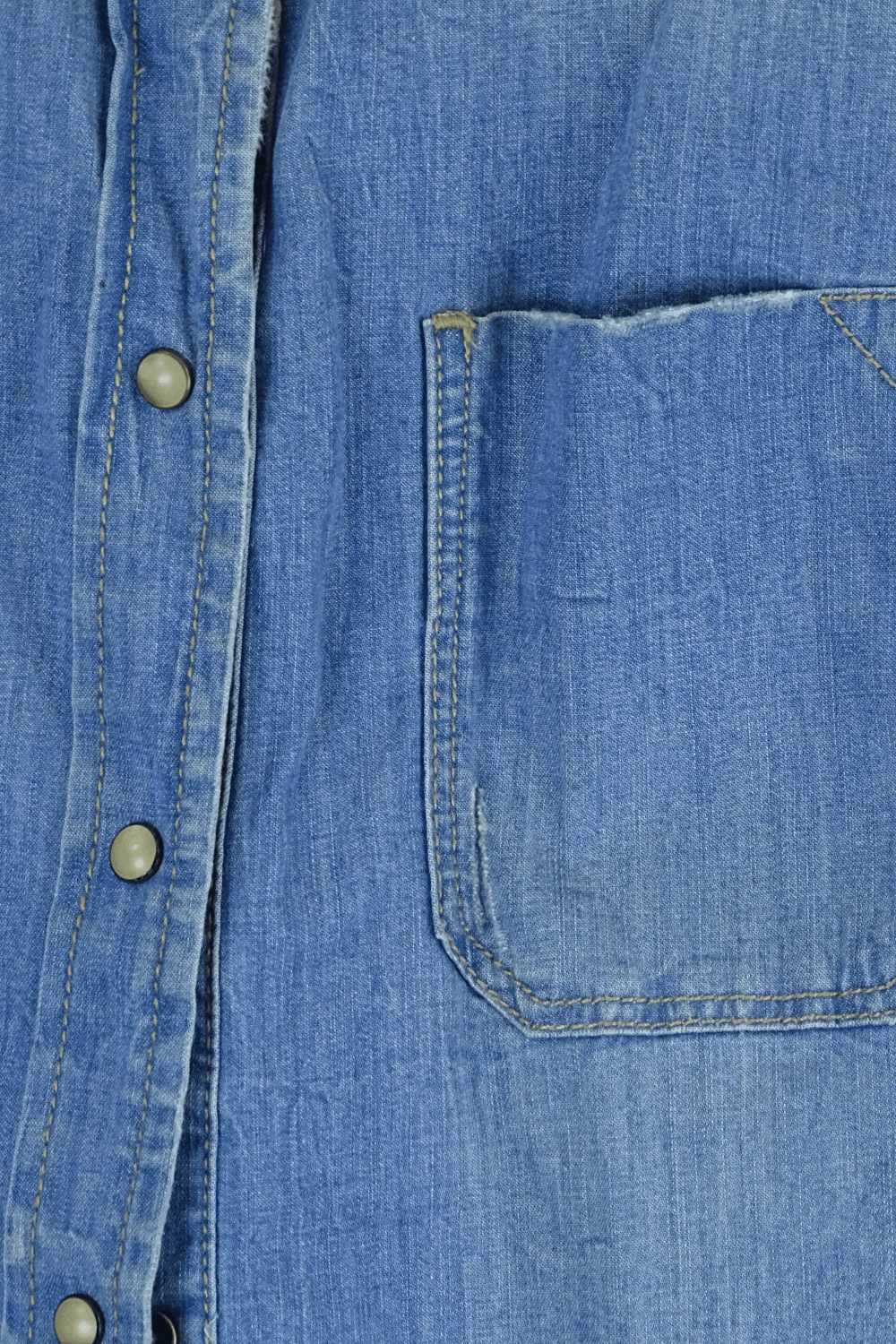 Zara Chambray Blue Shirt XS