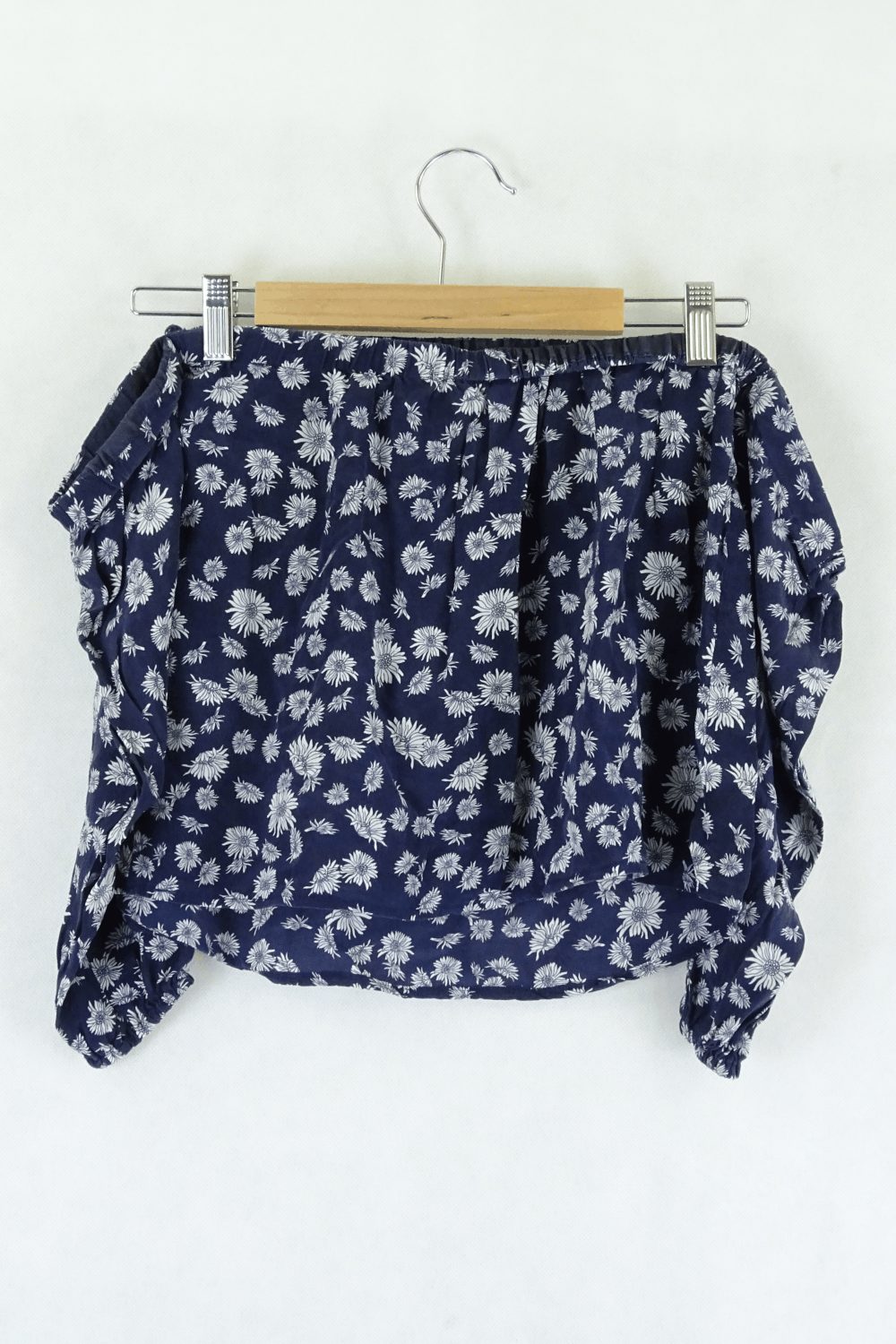 Kookai of the shoulder top navy with florals 36