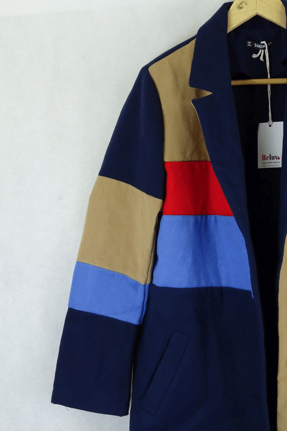 Boutique navy and brown coat M