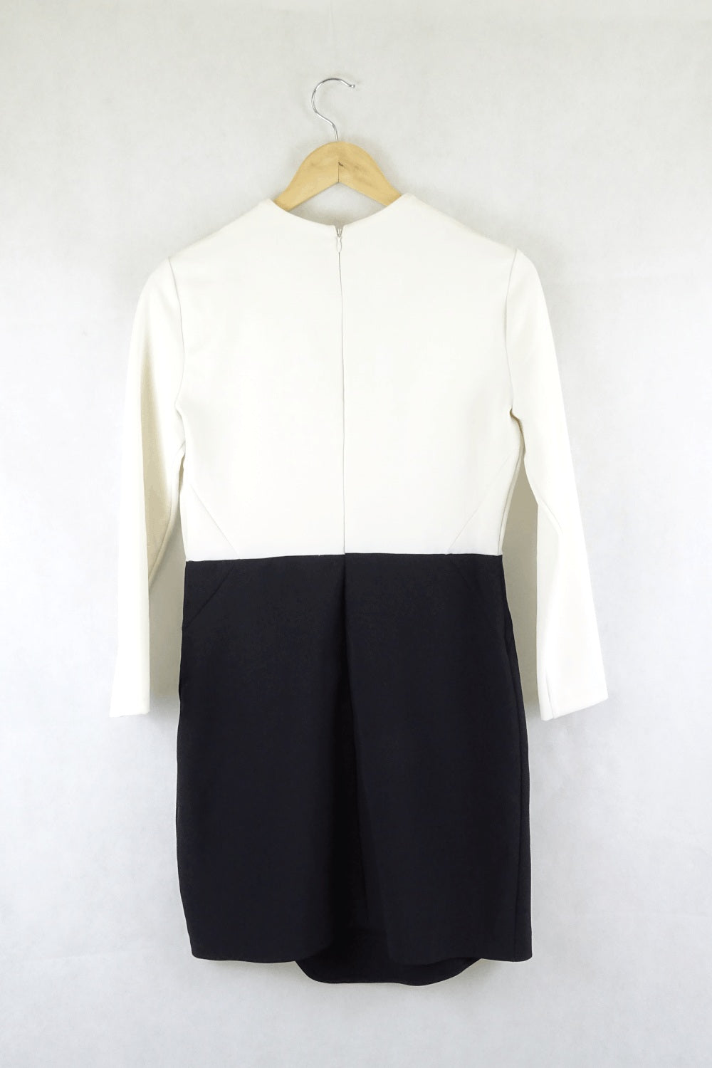 topshop black white dress Topshop Dress Womens 8 Black White Colorblock Sleeveless Sheath Bodycon Office