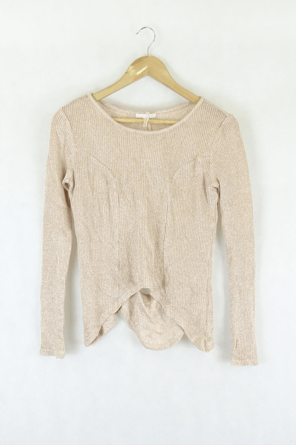 Ixiah Cream Sparkle Knit Top 8