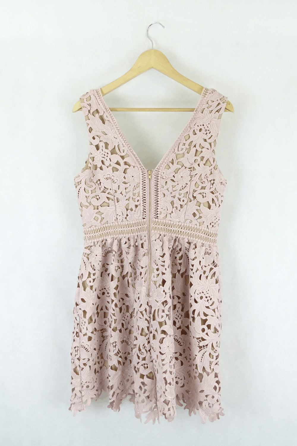 New Look Pink Lace Sleeveless Dress 10