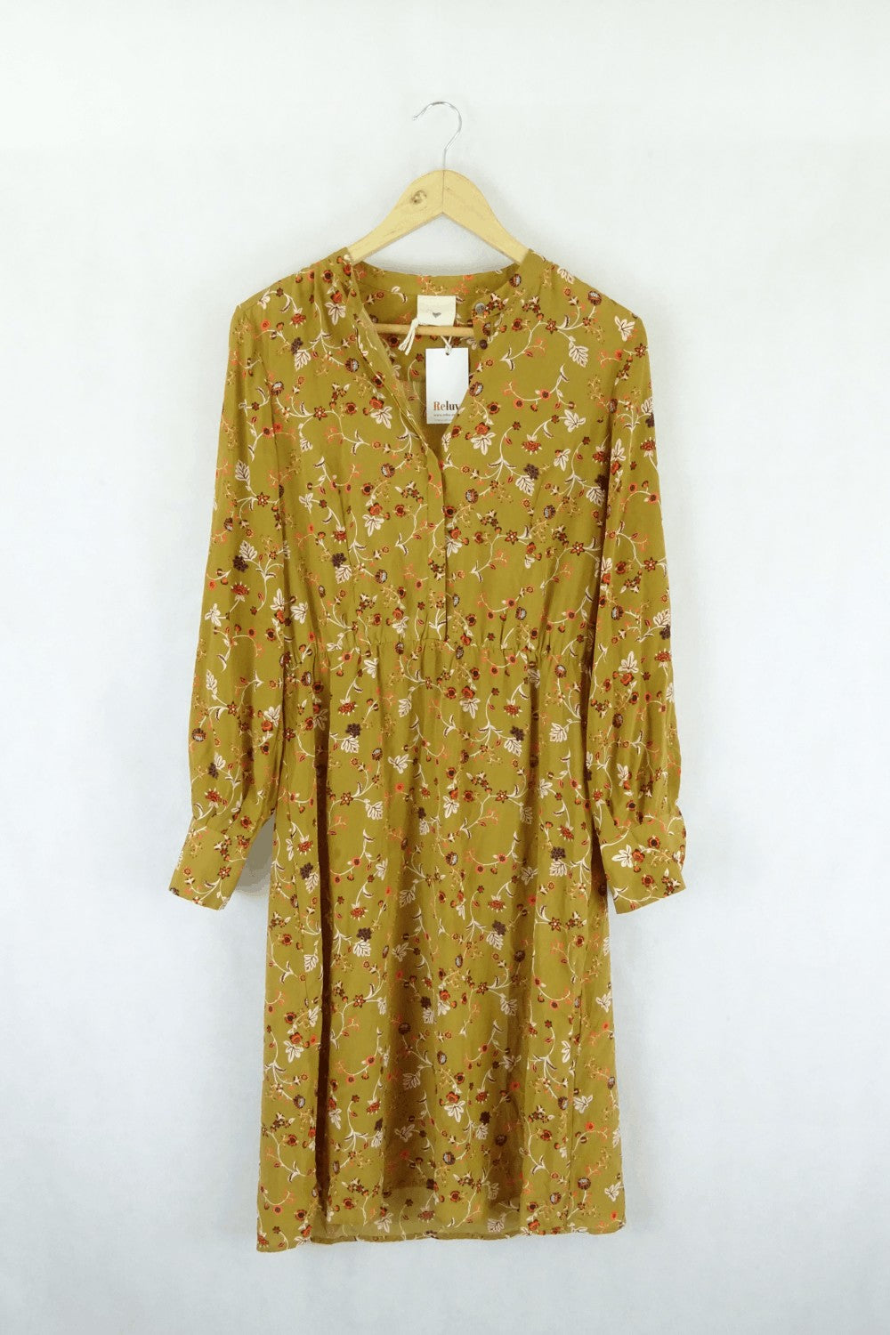 Julie Fagerholt Heartmade Mustard Floral Dress 38 (AU10)