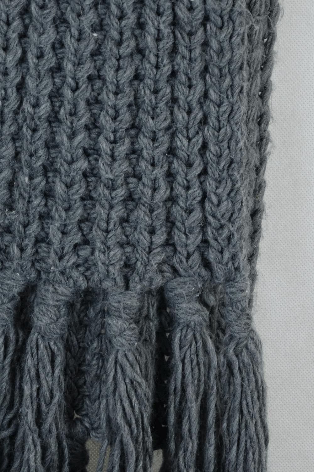 Grey Knitted Chunky Scarf