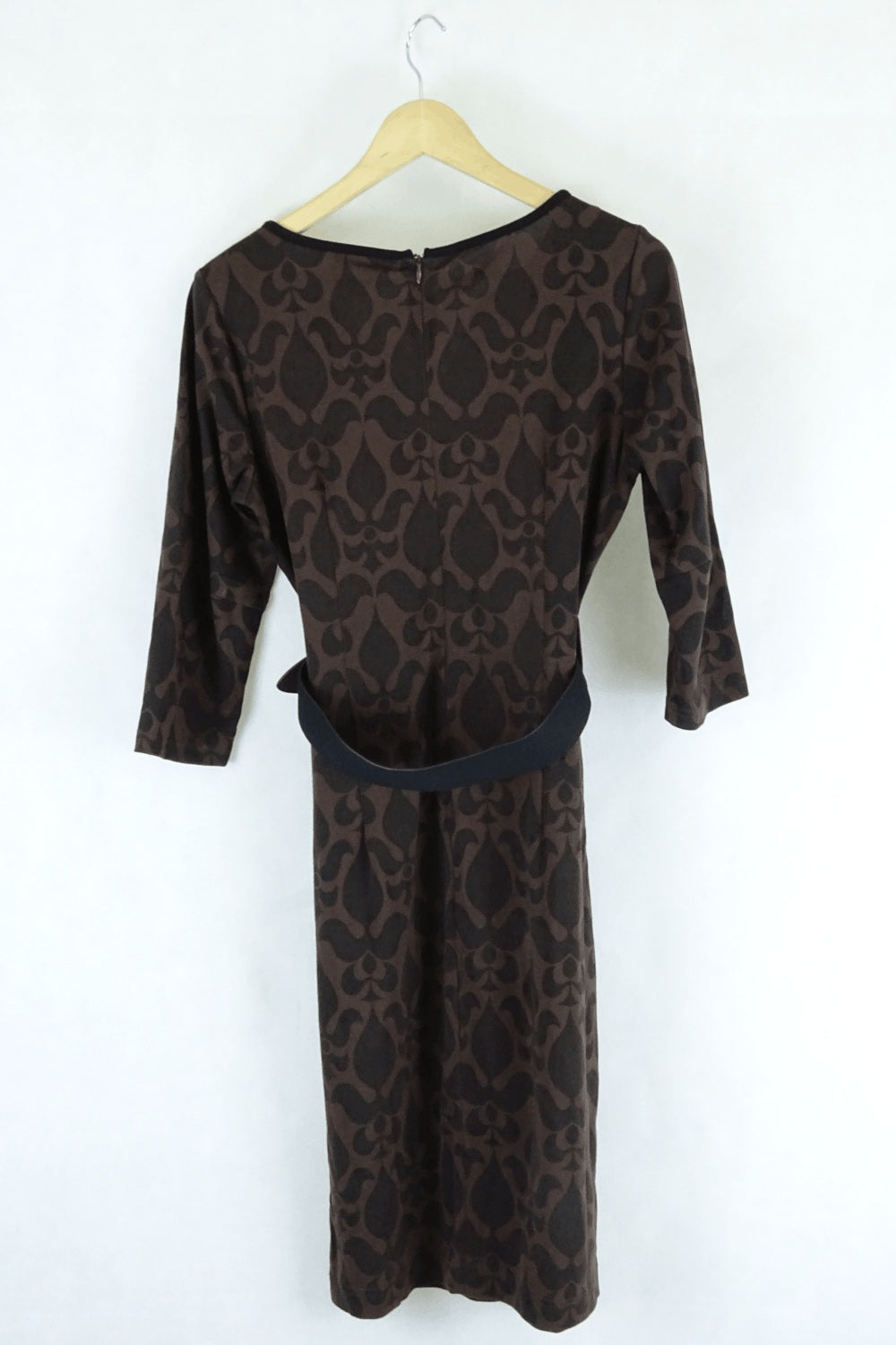 Leona Edmiston Brown And Black Dress With Belt 10