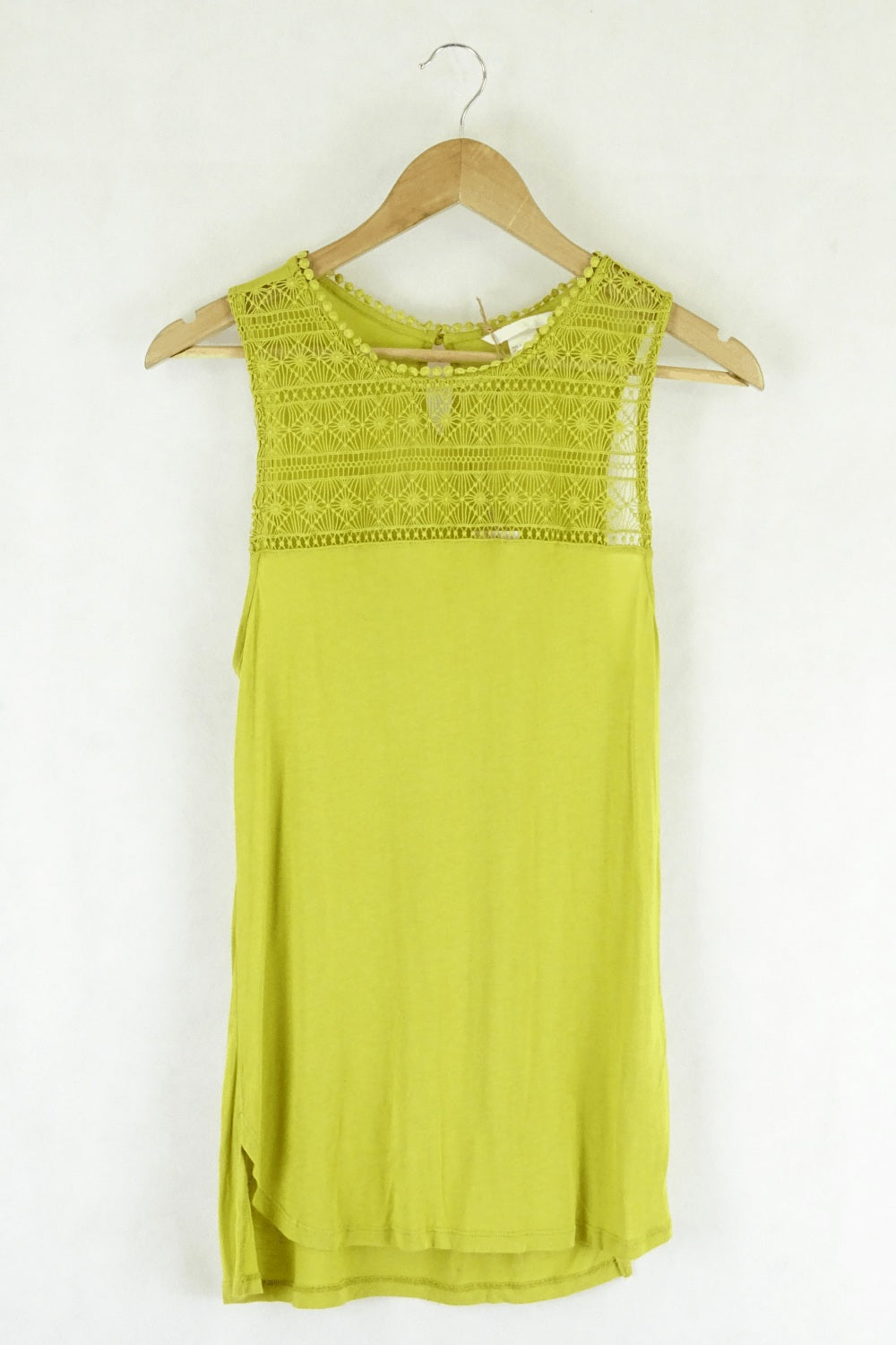 H&amp;M Yellow Mustard Top Lace S