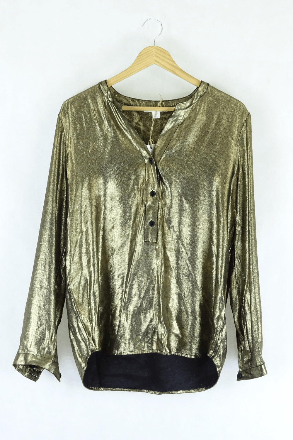 Trenery Gold Button Down Blouse S