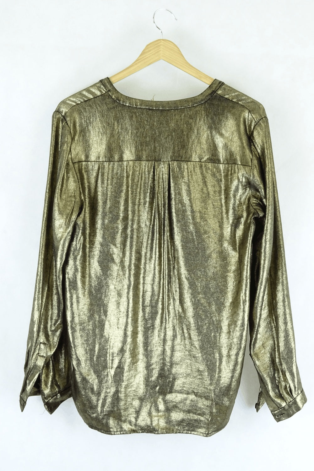 Trenery Gold Button Down Blouse S