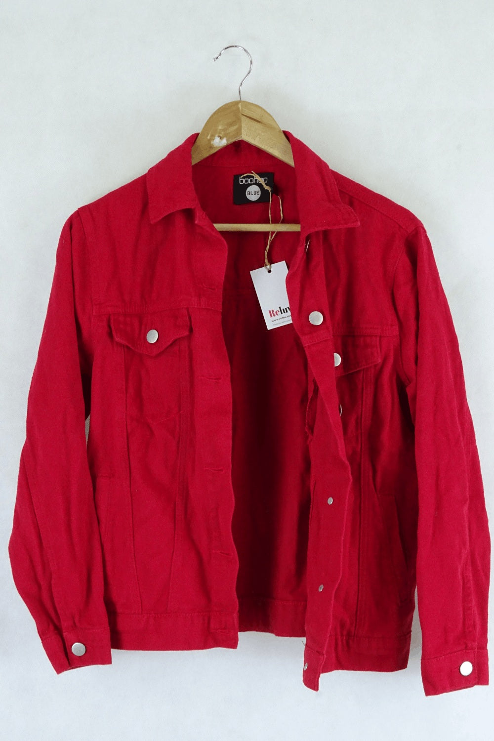 Boohoo Red Denim Jacket 6