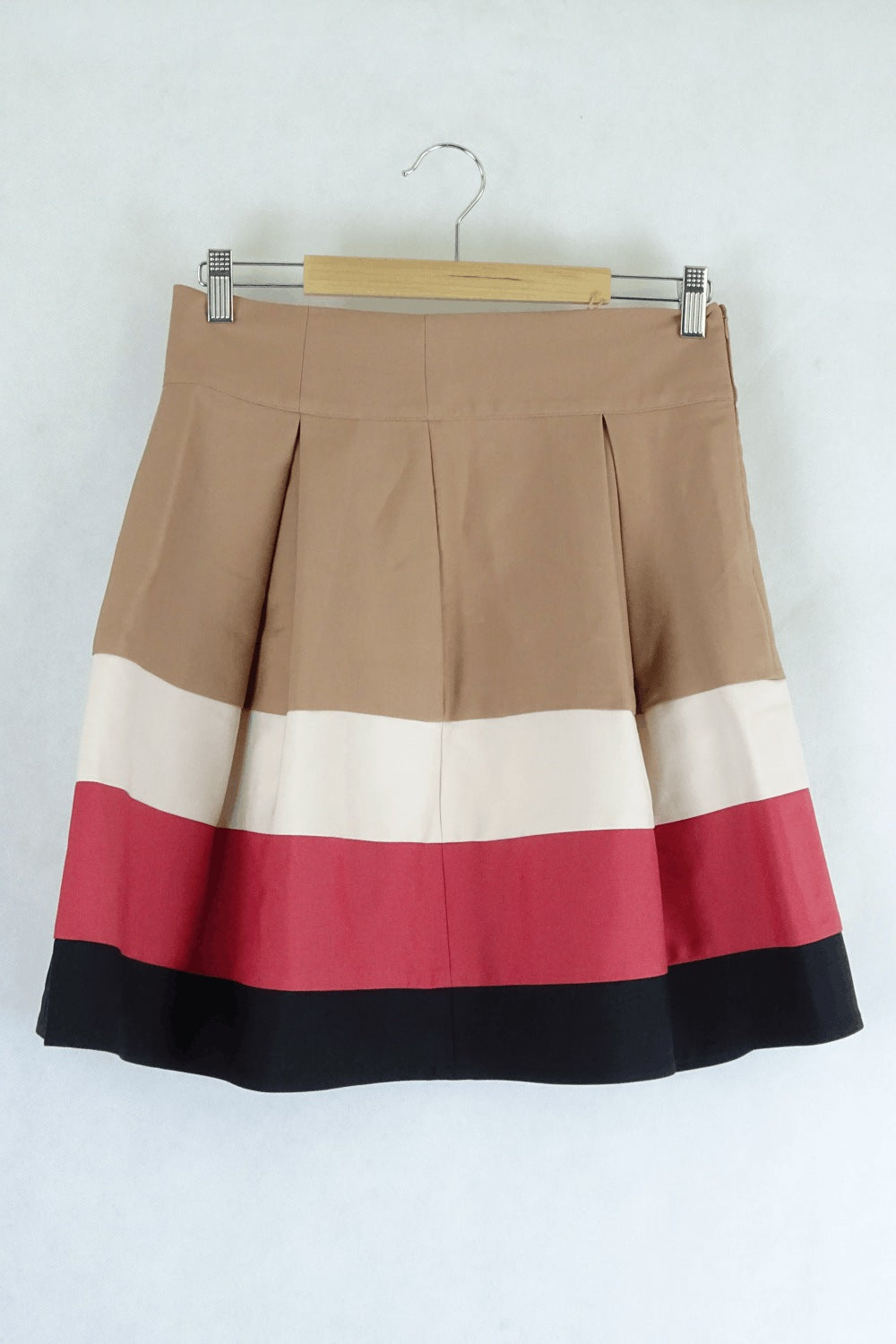 Zara Basics Brown Striped Skirt M