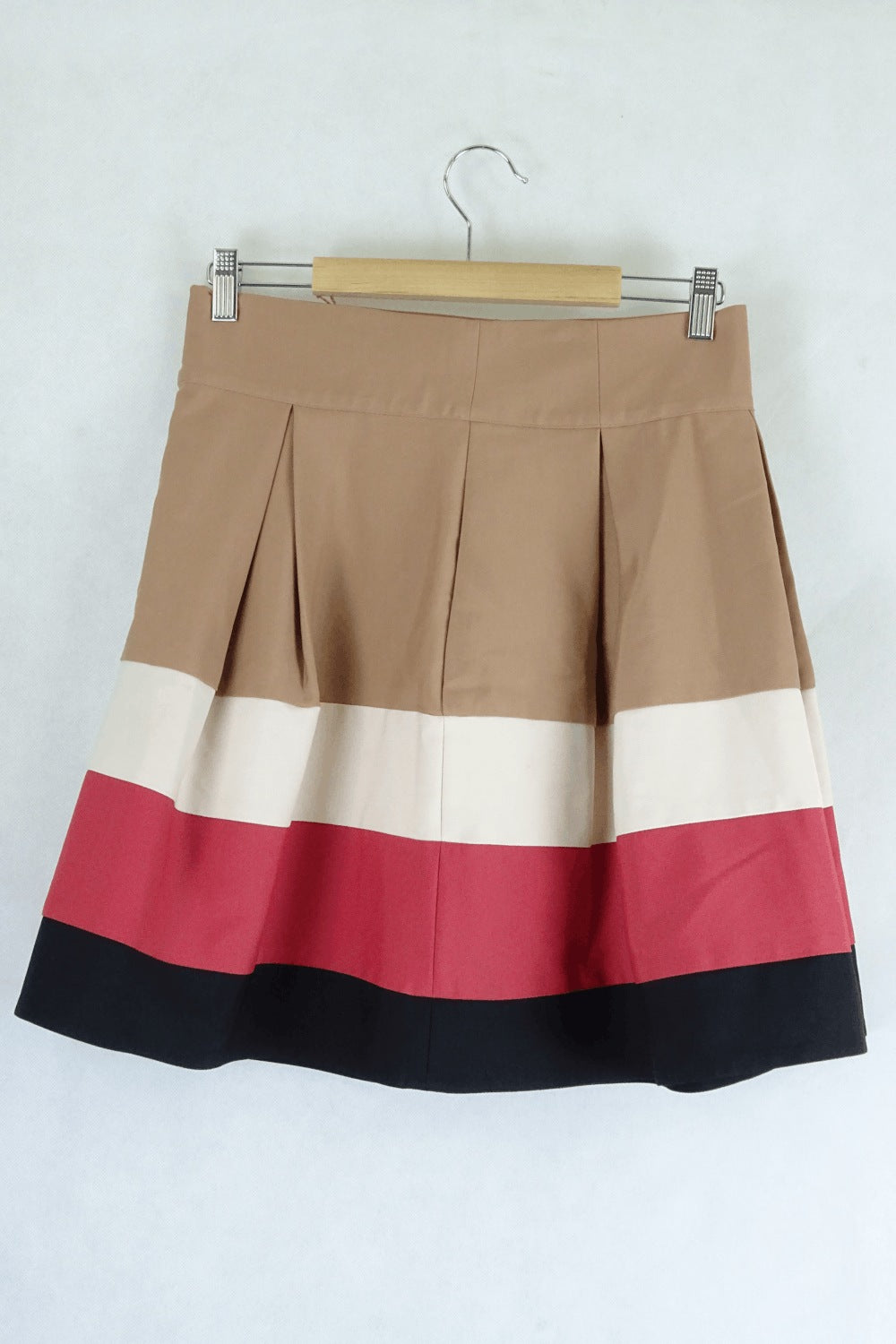 Zara Basics Brown Striped Skirt M