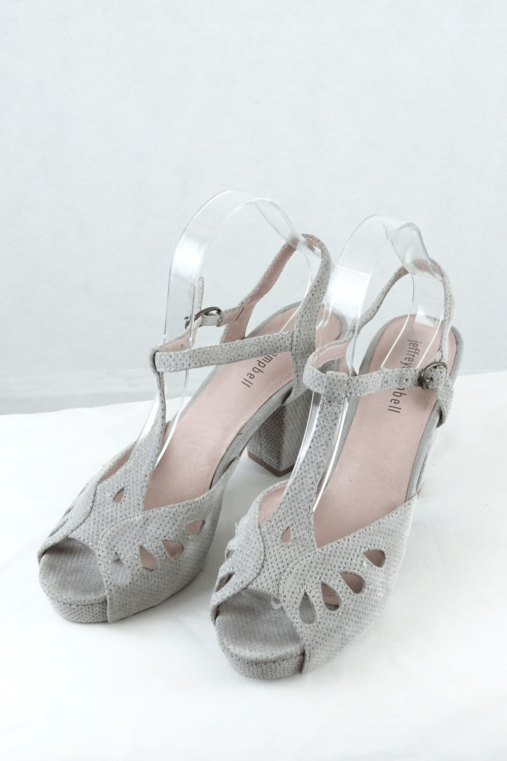 Jeffery Campbell Grey Sandal Wedges 39