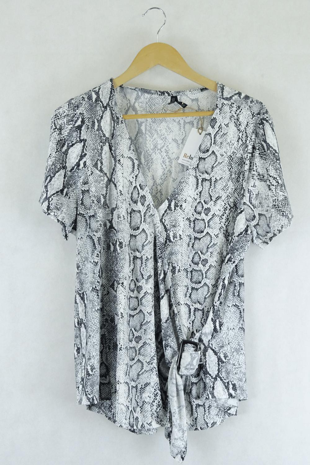 Crossroads Animal Print Top Xl