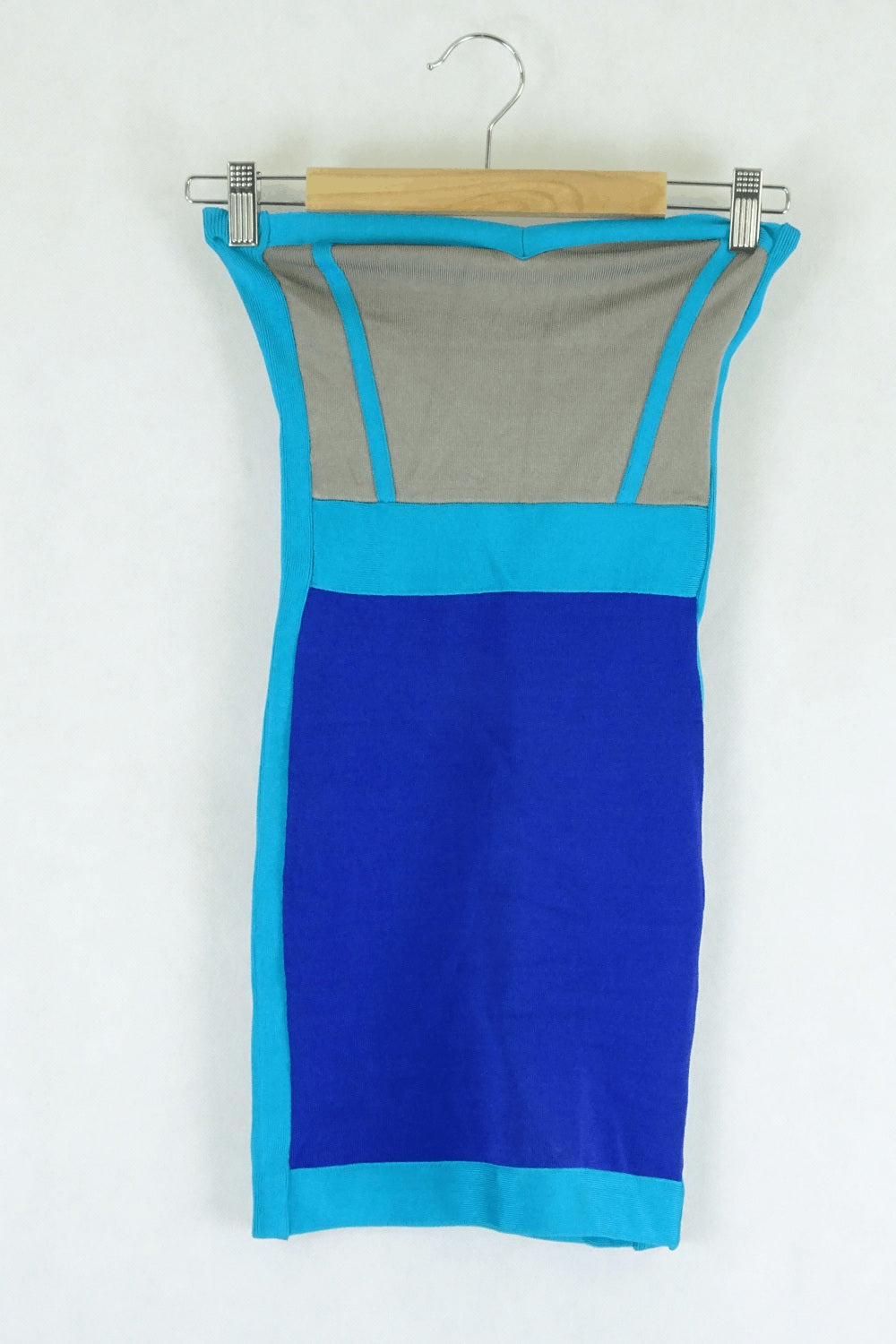 Bebe Blue Strapless Mini Dress XS