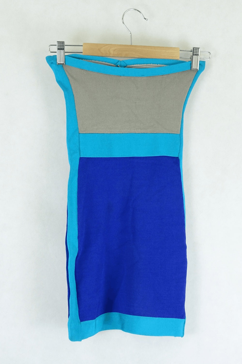 Bebe Blue Strapless Mini Dress XS