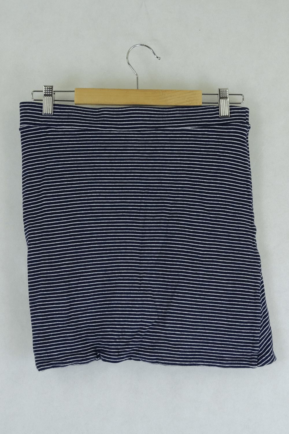 Seed Navy And White Mini Skirt M
