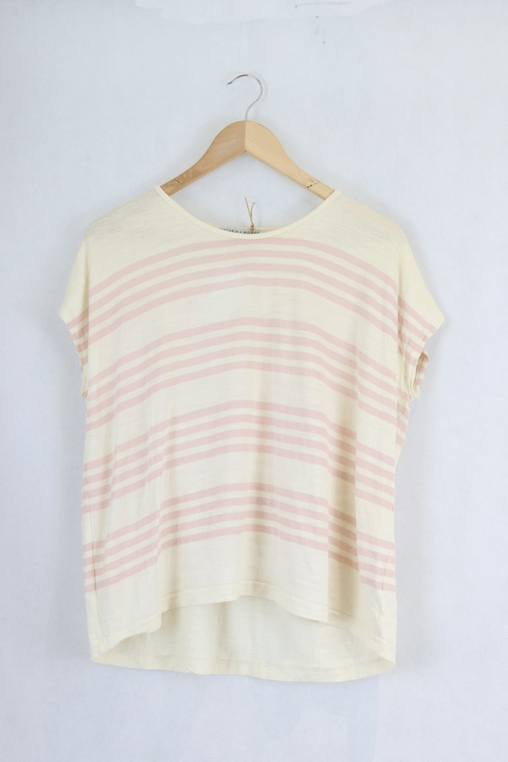 Victoria Woods Cream And Pink Striped T-Shirt 2 (10AU)