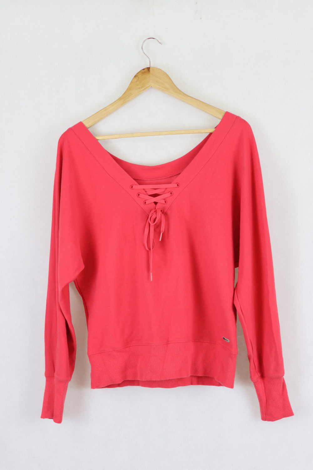 Puma Pink Top With Lace Up Detail L