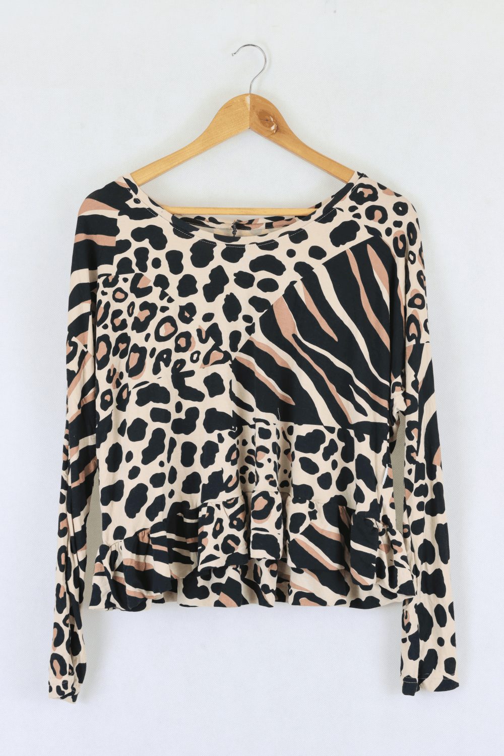 From Zion Animal Print Top S